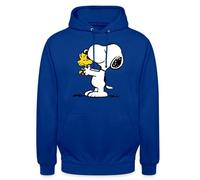 Spreadshirt Peanuts Snoopy Et Woodstock Amitié Sweat À Capuche Unisexe, M, Bleu Royal