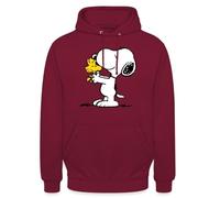 Spreadshirt Peanuts Snoopy Et Woodstock Amitié Sweat À Capuche Unisexe, M, Bordeaux