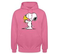 Spreadshirt Peanuts Snoopy Et Woodstock Amitié Sweat À Capuche Unisexe, M, Rose