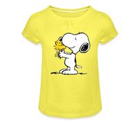 Spreadshirt Peanuts Snoopy Et Woodstock Amitié T-Shirt À Fronces Fille, 12 Ans, Jaune