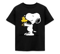 Spreadshirt Peanuts Snoopy Et Woodstock Amitié T Shirt Enfant, 110/116 (5-6 Ans), Noir