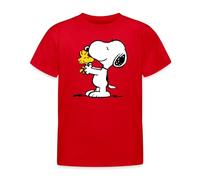 Spreadshirt Peanuts Snoopy Et Woodstock Amitié T-Shirt Enfant, 98/104 (3-4 Ans), Rouge