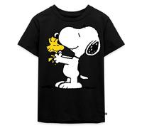 Spreadshirt Peanuts Snoopy Et Woodstock Amitié T Shirt Enfant Premium, 134/140 (8 Ans), Noir