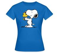Spreadshirt Peanuts Snoopy Et Woodstock Amitié T Shirt Femme, M, Bleu Royal