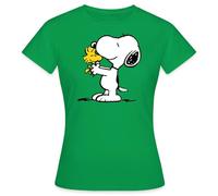 Spreadshirt Peanuts Snoopy Et Woodstock Amitié T Shirt Femme, S, Vert