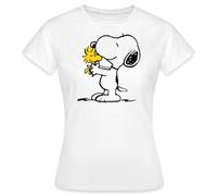 Spreadshirt Peanuts Snoopy Et Woodstock Amitié T Shirt Femme, XL, Blanc