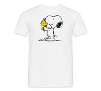Spreadshirt Peanuts Snoopy Et Woodstock Amitié T Shirt Homme, M, Blanc