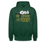 Spreadshirt Peanuts Snoopy Food Bouffe J'Ai Faim Sweat À Capuche Unisexe, 4XL, Vert Bouteille