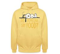 Spreadshirt Peanuts Snoopy Food Bouffe J'Ai Faim Sweat À Capuche Unisexe, L, Jaune Citron