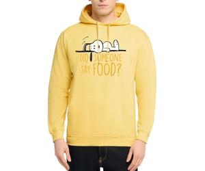 Spreadshirt Peanuts Snoopy Food Bouffe J'Ai Faim Sweat À Capuche Unisexe, L, Jaune Citron