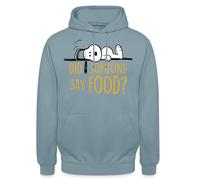 Spreadshirt Peanuts Snoopy Food Bouffe J'Ai Faim Sweat À Capuche Unisexe, M, Bleu fumée