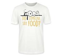 Spreadshirt Peanuts Snoopy Food Bouffe J'Ai Faim T-Shirt Bio Homme, 3XL, Blanc