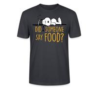 Spreadshirt Peanuts Snoopy Food Bouffe J'Ai Faim T-Shirt Bio Homme, 3XL, Bleu Gris foncé