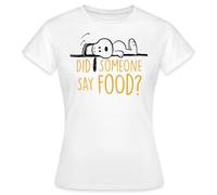 Spreadshirt Peanuts Snoopy Food Bouffe J'Ai Faim T-Shirt Femme, XXL, Blanc