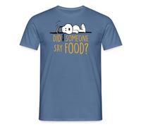Spreadshirt Peanuts Snoopy Food Bouffe J'Ai Faim T Shirt Homme, L, Bleu Pigeon