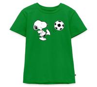 Spreadshirt Peanuts Snoopy Football Foot T-Shirt Premium Enfant, 134/140 (8 Ans), Vert