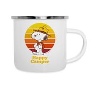 Spreadshirt Peanuts Snoopy Happy Camper Mug Camping Émaillée