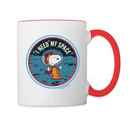 Spreadshirt Peanuts Snoopy I Need My Space Mug Bicolore, taille unique, blanc/rouge