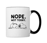 Spreadshirt Peanuts Snoopy Nope Not Today Feignant Mignon Mug Bicolore, taille unique, blanc/noir