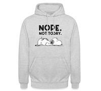 Spreadshirt Peanuts Snoopy Nope Not Today Pas Aujourd'hui Sweat À Capuche Unisexe, L, Gris Clair chiné
