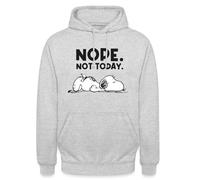 Spreadshirt Peanuts Snoopy Nope Not Today Pas Aujourd'hui Sweat À Capuche Unisexe, S, Gris Clair chiné