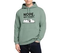 Spreadshirt Peanuts Snoopy Nope Not Today Pas Aujourd'hui Sweat À Capuche Unisexe, S, Vert-de-Gris