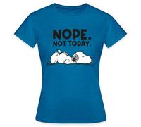Spreadshirt Peanuts Snoopy Nope Not Today Pas Aujourd'hui T Shirt Femme, XL, Bleu Saphir Antique chiné