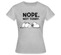 Spreadshirt Peanuts Snoopy Nope Not Today Pas Aujourd'hui T-Shirt Femme, XXL, Gris chiné