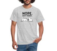 Spreadshirt Peanuts Snoopy Nope Not Today Pas Aujourd'hui T-Shirt Homme, XL, Gris chiné