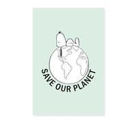 Spreadshirt Peanuts Snoopy Save Our Planet Umwelt Poster 40 x 60 cm, taille unique, blanc