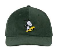 Spreadshirt Peanuts Snoopy sur Skateboard Broderie Design Casquette Brodable en Velours Côtelé, Taille Unique, Vert Sapin