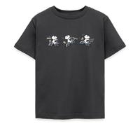 Spreadshirt Peanuts Snoopy Vélo Humour T Shirt Enfant, 110/116 (5-6 Ans), Charbon