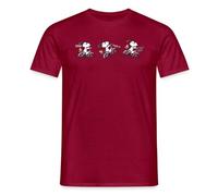 Spreadshirt Peanuts Snoopy Vélo Humour T Shirt Homme, XL, Rouge Brique