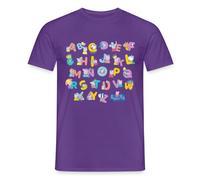 Spreadshirt Peppa Pig Design Alphabet avec Peppa T Shirt Homme, 3XL, Violet