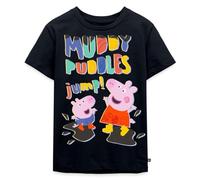 Spreadshirt Peppa Pig Paroles De Chansons Muddy Puddles Jump T Shirt Enfant Premium, 110/116 (4 Ans), Bleu Marine