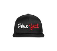 Spreadshirt Père-FECT Cadeau Fête des Pères Papa Casquette Snapback, Taille Unique, Noir/Noir