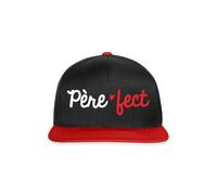 Spreadshirt Père-FECT Cadeau Fête des Pères Papa Casquette Snapback, Taille Unique, Noir/Rouge