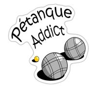 Spreadshirt Pétanque Addict Jouer Boule Autocollant Sticker, 10 x 10 cm, blanc mat