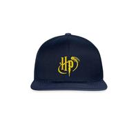 Spreadshirt Petit Logo Harry Potter Vif d'or Broderie Casquette Snapback, Taille Unique, Marine/Marine