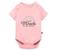Spreadshirt Petit Miracle De Mes Mamans Parents Lesbiens Body Manches Courtes Bébé Bio, 62 (2-3 mois), rose