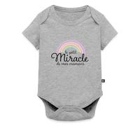 Spreadshirt Petit Miracle De Mes Mamans Parents Lesbiens Body Manches Courtes Bébé Bio, 86 (12-18 mois), gris chiné