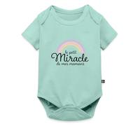 Spreadshirt Petit Miracle De Mes Mamans Parents Lesbiens Cadeau Fête des Mères Body Manches Courtes Bébé Bio, 62 (2-3 mois), menthe