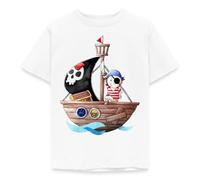 Spreadshirt Petit Pirate Costume Idée Cadeau pour Fils Ou Enfant T Shirt Enfant, 98/104 (3-4 Ans), Blanc