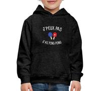 Spreadshirt Phrase Drôle J'Peux Pas J'Ai Ping Pong Sweat À Capuche Premium Enfant, 152/164 (12-14 Ans), Charbon