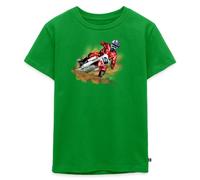 Spreadshirt Pilote De Moto-Cross À La Course Motard MX T-Shirt Premium Enfant, 110/116 (4 Ans), Vert