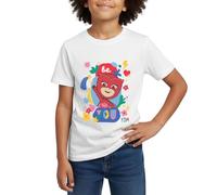 Spreadshirt PJ Masks Be You avec Owlette Et Petits Symboles T Shirt Enfant, 98/104 (3-4 Ans), Blanc
