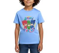 Spreadshirt PJ Masks Photo De Groupe Catboy Owlette Et Gekko T Shirt Enfant, 110/116 (5-6 Ans), Bleu Ciel