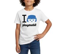 Spreadshirt Playmobil I Love Playmobil en Bleu T Shirt Enfant
