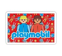 Spreadshirt Playmobil Logo Et Personnages Classiques Autocollant Sticker, 10 x 10 cm, blanc mat