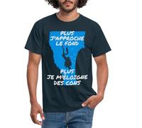 Spreadshirt Plongée Plus J'Approche Le Fond T-Shirt Homme, XXL, Marine